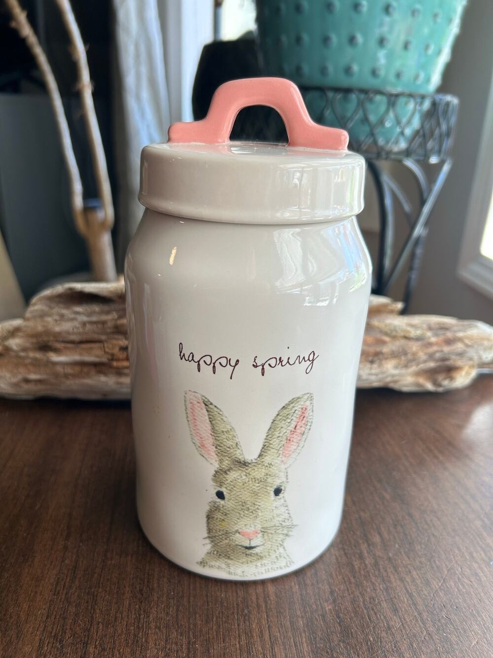 Rae Dunn Magenta Artisan Collection Easter Happy Spring Ceramic Canister